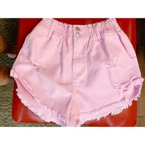 Bubble Gum Pink Shorts Kidcore Y2K Coastal Vacation Beach Vibes